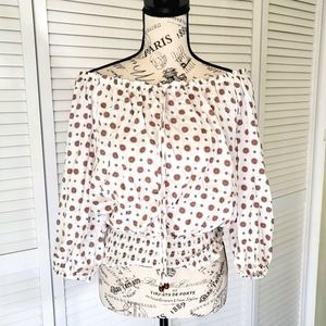 Off the Shoulder Floral Patterned Blouse
